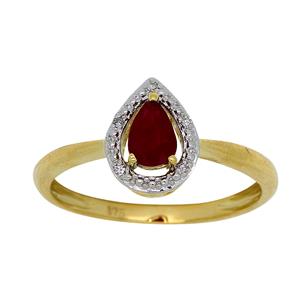 <p> 9 Carat Yellow Gold Ruby and Diamond Ring</p>